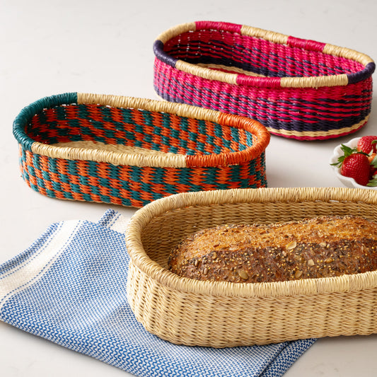 Ghana Bread  Bamboo Basket - Natural